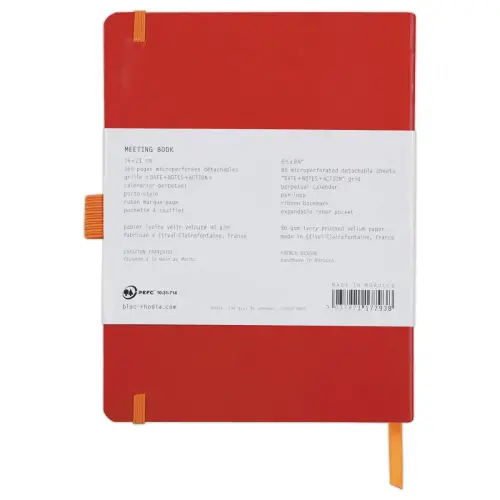 Agenda notitieboekje Perpetueel Meeting RHODIA 16x21 cm Coquelicot