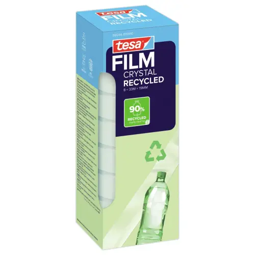 8 Rollen transparante plakband Tesafilm®Eco & Crystal 33m x 19mm