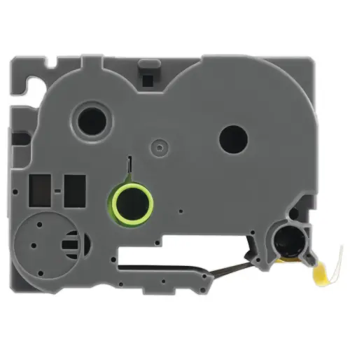 Ruban comp BROTHER TZE 651 24mm geel met zwarte afdruk 