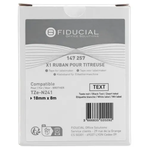 Brother TZE N241 tape cassette 18 mm Zwart / wit