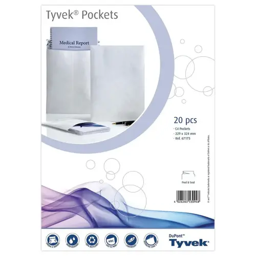 20  TYVEK witte onverscheurbare hoezen 229x324 mm 