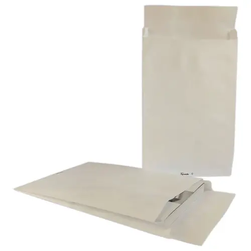 20 Witte onverscheurde TYVEK zakken 250x353 mm met een 38 mm gusset