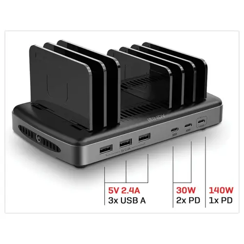 Oplaadstation 160W met 6 USB-poorten 