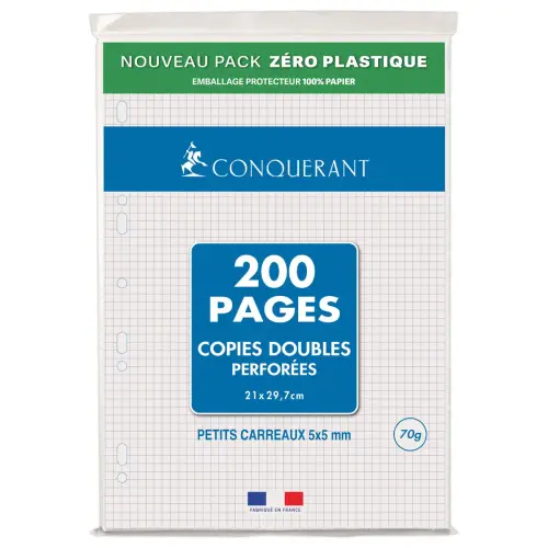 50  dubbele vellen schrijfpapier A4 70g 5x5 9 perforaties 