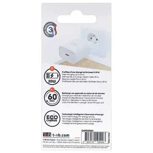 Oplader 1 USB-C PD 20W 