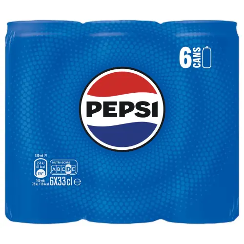 6 Pepsi cola sleek 33CL blikjes
