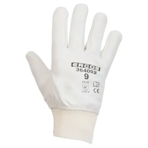 12 paar Ergos handschoenen - Maat 8 - wit - RG 