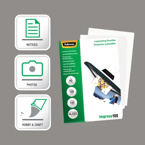 Glanzende A5-hoesjes, 100 micron - Pakket van 100 stuks