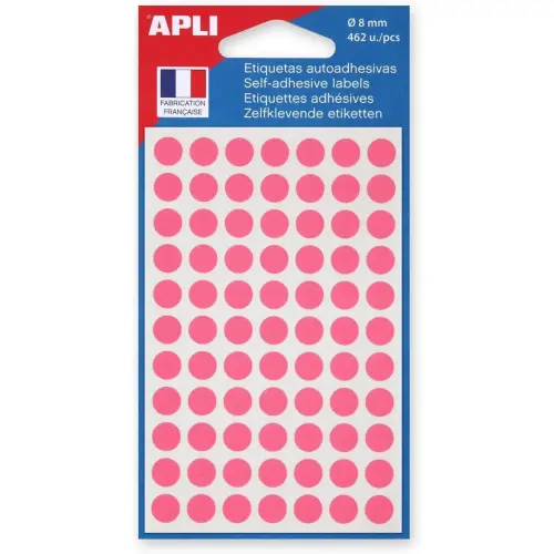 Ronde waarschuwingsstickers - Ø 8 mm - rood - APLI