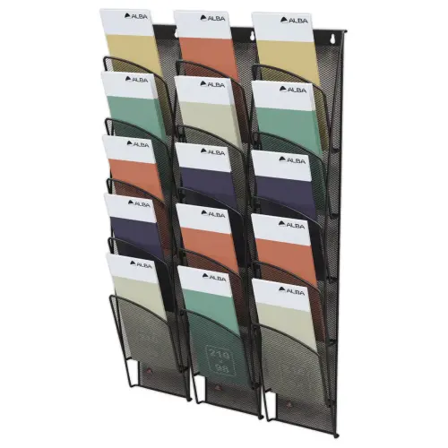 Wanddisplay 1/3A4 in metalen gaas 