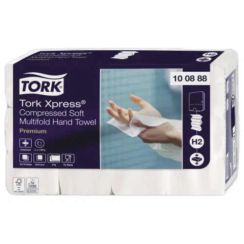 12  Pakketten handdoekjes Tork Xpress gecomprimeerd M H2 