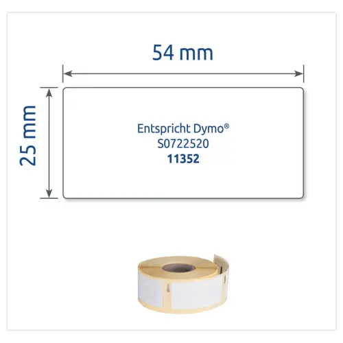 Rol van 500 witte etiketten 54x25 mm voor DYMO LW 450
