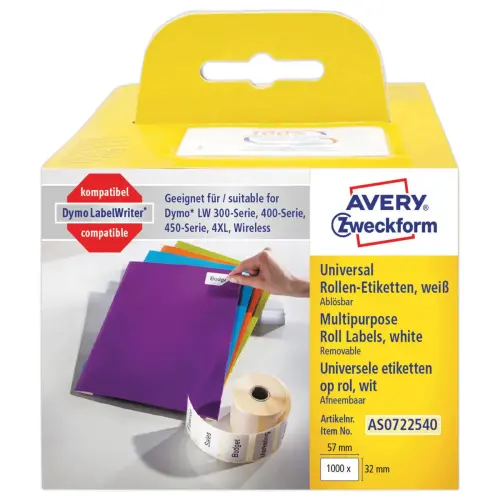 Rol van 1000 multi-purpose labels 57X32mm voor DYMO LW 450 