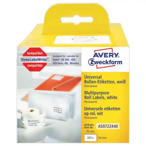 Etiketrol 54x70mm voor DYMOLabelWriter 450