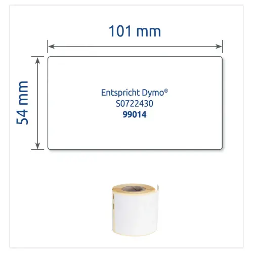 Rol van 100 witte labels 101x54 mm voor DYMO LW 450 