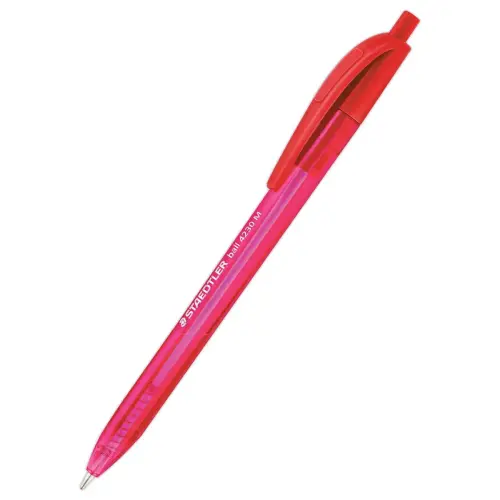 Driehoekige retractable balpen met een gemiddelde punt van 1 mm in het rood