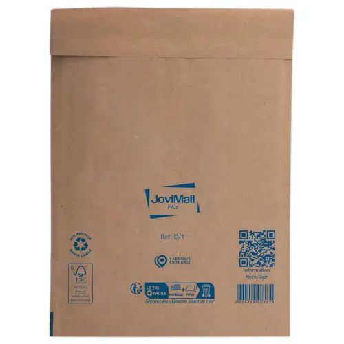 100 Gerecycleerde Kraft gewatteerde hoes 140gr 18x26 cm