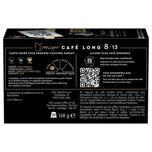 30 capsules Carte Noire Iconique