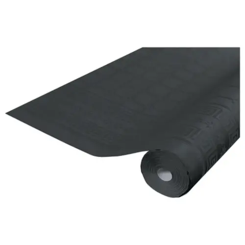 Papieren tafelkleed 6x1,18 m in rol Zwart - Pro tafelkleed