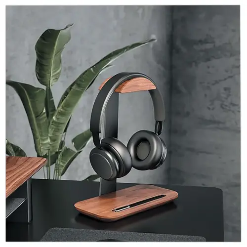 Houten hoofdtelefoonhouder