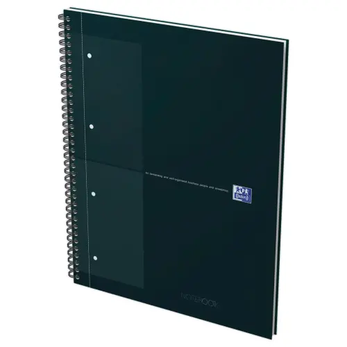 Spiraalnotitieboek A4+, 160p, 5x5, Oxford international Zwart 