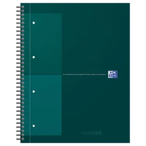 Spiraalnotitieboek A4+, 160p, 5x5, Oxford international Groen