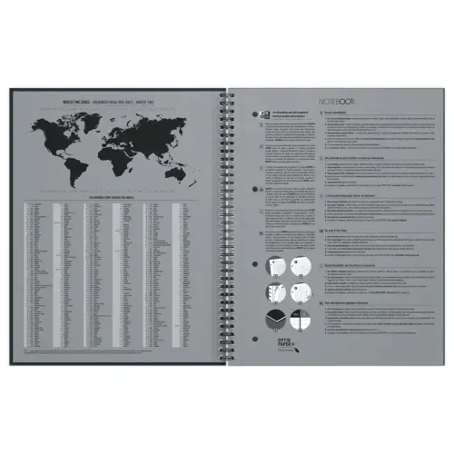 Spiraalnotitieboek A4+, 160p, 5x5, Oxford international Petrol 