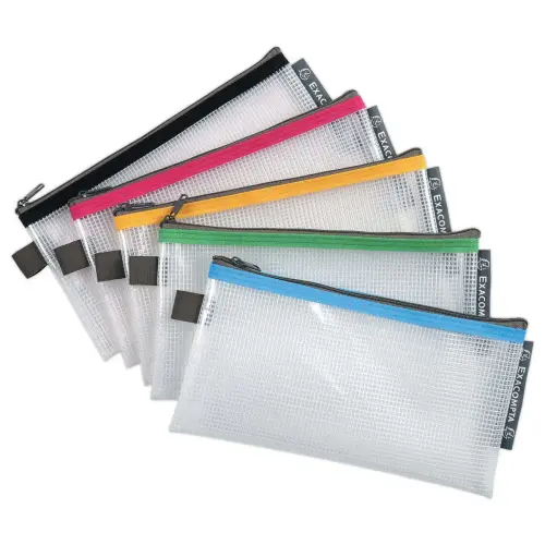 10 Zachte hoezen 10x21 cm Exacompta - Assortiment kleuren
