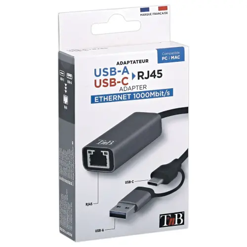 USB/RJ45-adapter - 1GBPS - Grijs