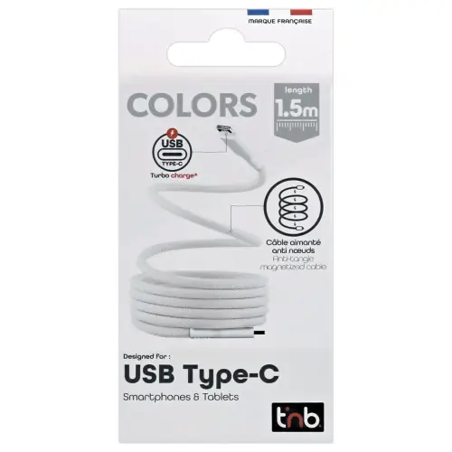 Magnetische USB-C/USB-C-kabel - Wit