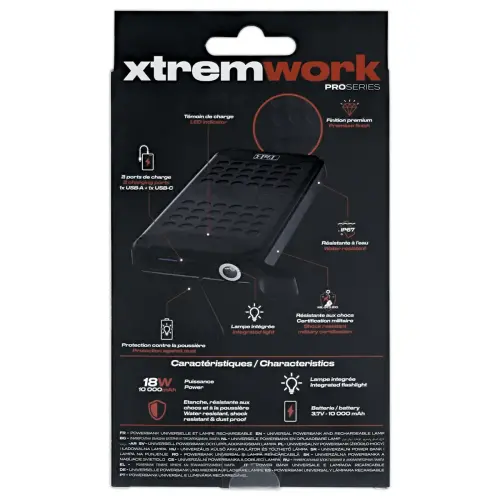 Externe batterij XTREMWORK 10.000 mAh - Zwart