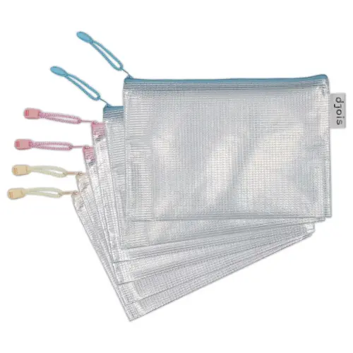 6 Zachte A5 zip DJOIS mappen - Assortiment kleuren