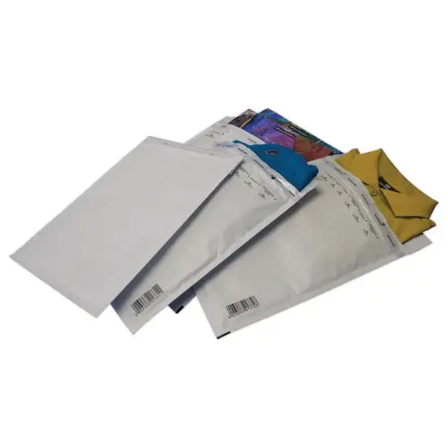 50 Gevoerde bubbeltjeszakken kraftpapier wit 80gr/m² 30X45 cm