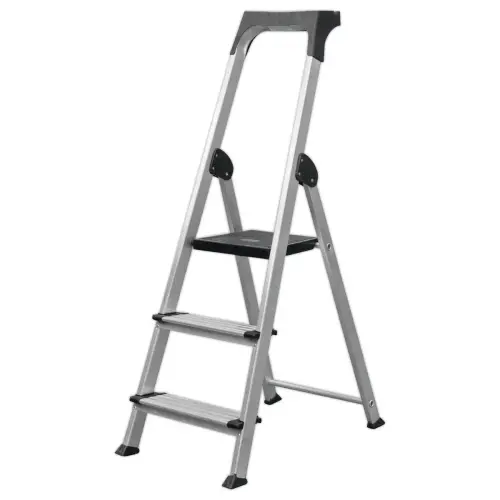 Hulpladder met 3 treden en gereedschapsdrager