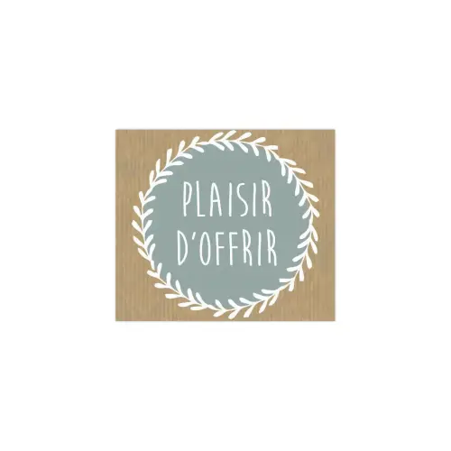 Rol van 500 fantasietiketten "Plaisir d'Offrir" 4x3,5cm