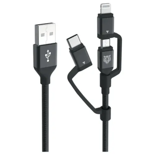Oplaadkabel 3in1 USB-A/USB-C/Lightning/Micro-USB 1,2m