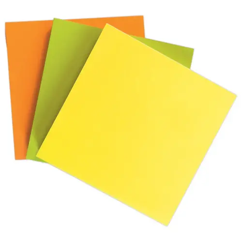 Blok zelfklevende memoblaadjes 75 x 75 mm Fluogeel