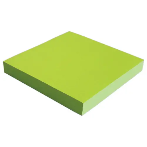Blok zelfklevende memoblaadjes 75 x 75 mm Fluogroen