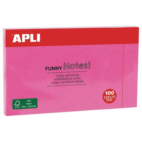 Blok zelfklevende memoblaadjes 125 x 75 mm Fluoroze