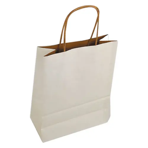 25 Papieren tas met gedraaide handvatten L 22 x B 10 x H 33 cm - Wit