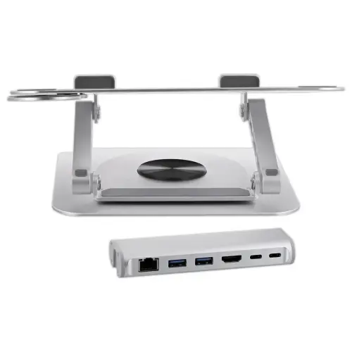 DRAAGBAAR COMPUTERSTEUN MET 6 IN 1 HUB