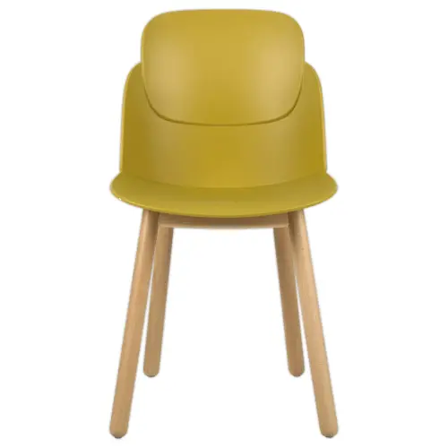 2  GEMAAKTE GELE TULIP STOELEN 