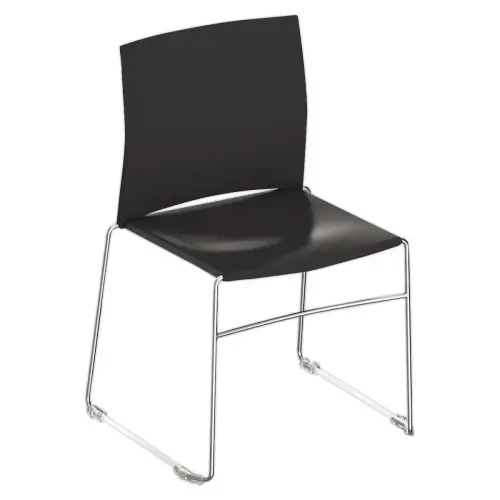 PUNT STOEL ZWART CHROOM