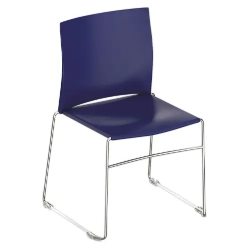 DONKER BLAUWE STOEL CHROOM 