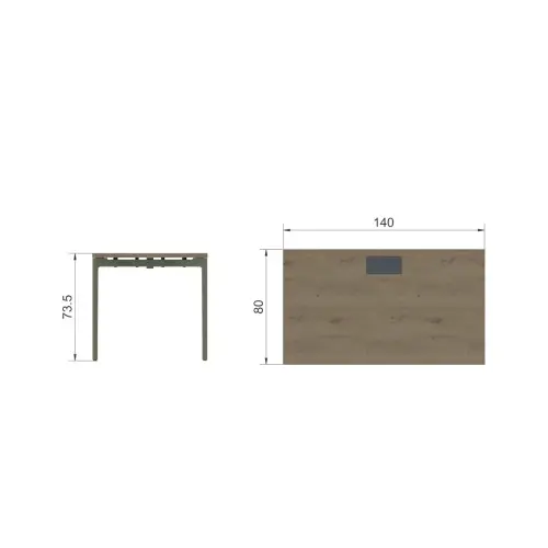 BUREAU BASTIA L 140 EIK VENEER / GROEN