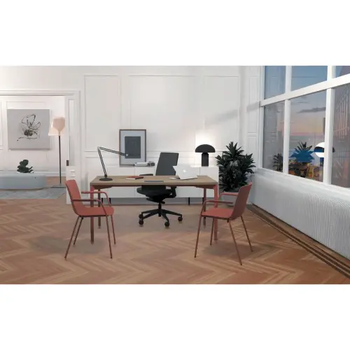 Bureau Bastia B 160 geaderde eik/terracotta