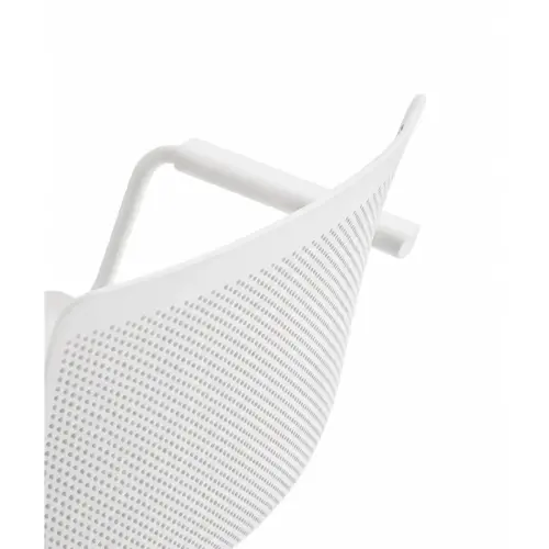 2  VERRIJDBARE 4-VOETIGE POLYPROPYLEEN WITTE FAUTEUIL 