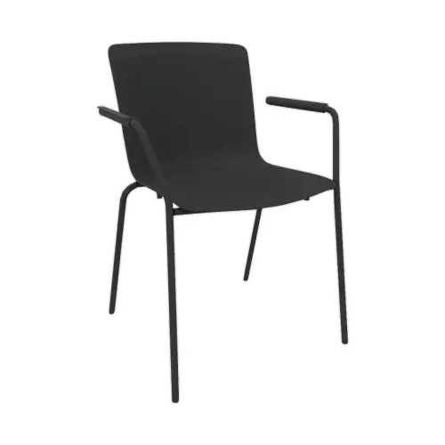 2 STOELEN 4 POTEN ACOT ZWART POLYPROPYLEEN