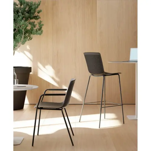 2 STOELEN 4 POTEN ACOT ZWART POLYPROPYLEEN