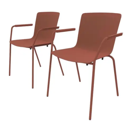 2 STOELEN 4 POTEN ACOT POLYPROPEEN TERRACOTTA